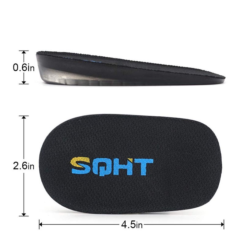 SQHT 's Height Increase Insoles - Heel Shoe Lift Inserts for Achilles Tendonitis and Leg Length Discrepancy  Heel Cushion for Men & Women (Large (0.6 "" Height)) - Image 5